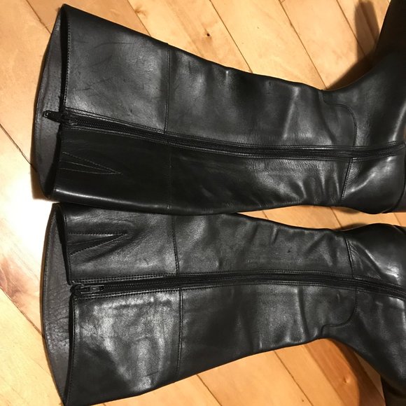 Browns black knee high leather boots, size 39 - Picture 3 of 7